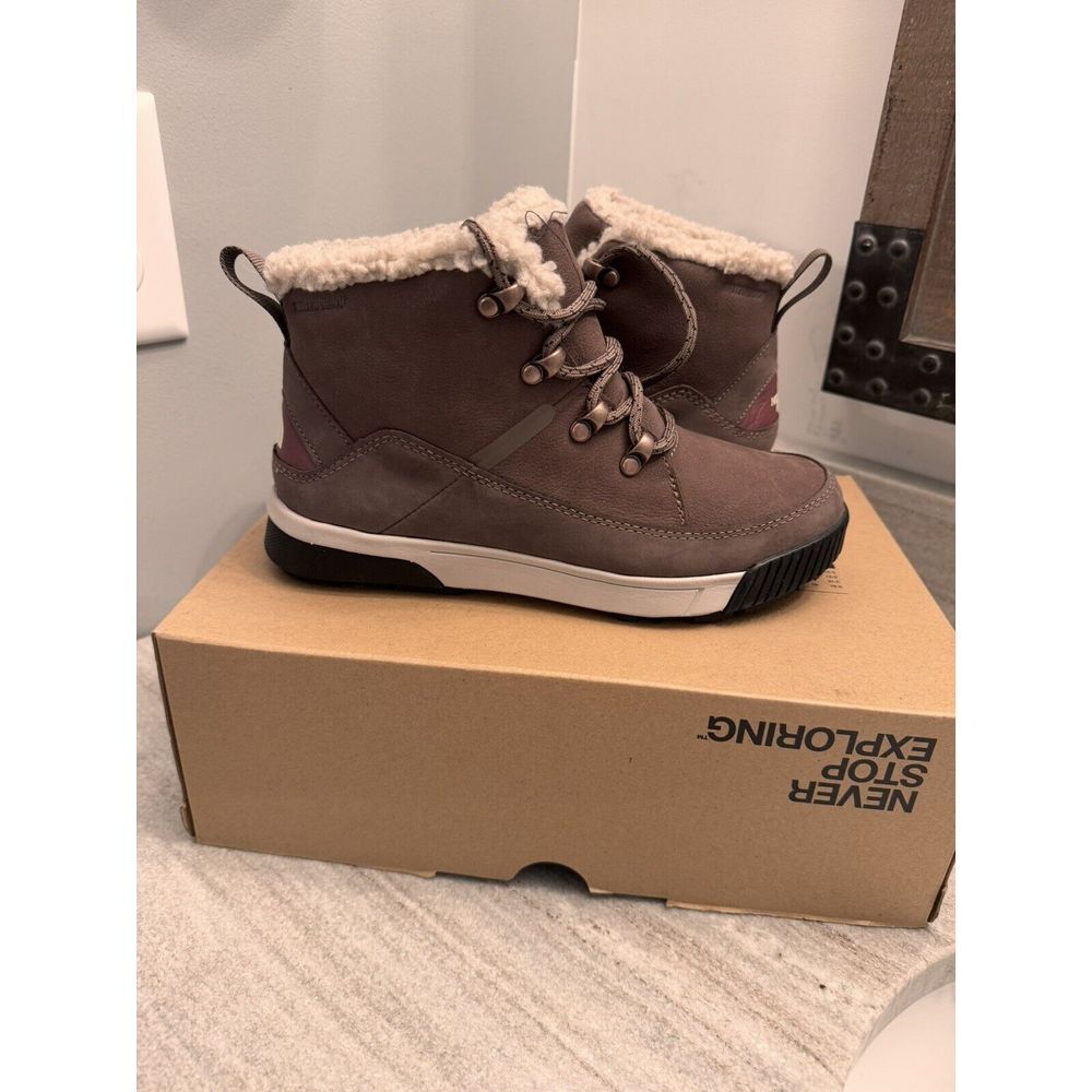 New The North Face Women Sierra‎ Mid Lace Waterproof Boot 6 Deep Taupe/Ginger